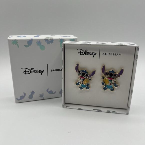 Disney Baublebar Stitch Earrings Beach Vibes Pineapple Sunglasses Gift Summer - Picture 3 of 6